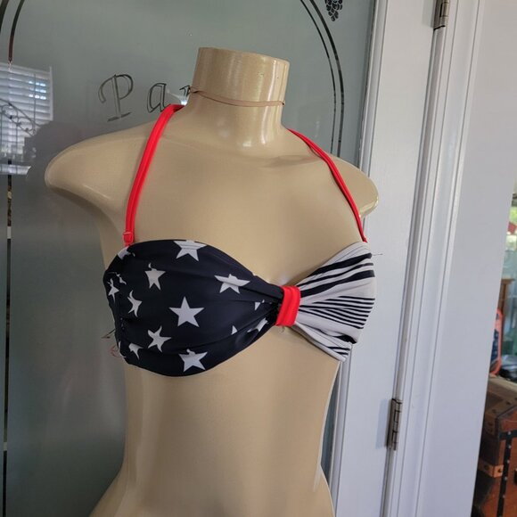 Old Navy Stars Stripes Bikini Top Junior  Red White Blue - Picture 2 of 6